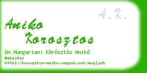 aniko korosztos business card
