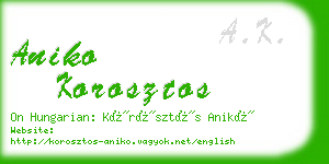 aniko korosztos business card